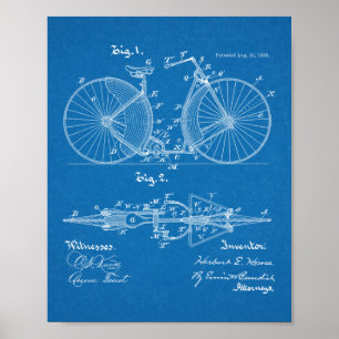 1888 Vintage Bicycle Design Patent Art Print