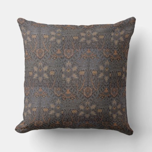 1888 Vintage William Morris Ispahan Throw Pillow