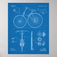 1889 Chainless Bicycle Patent Art Drawing Print Zazzle