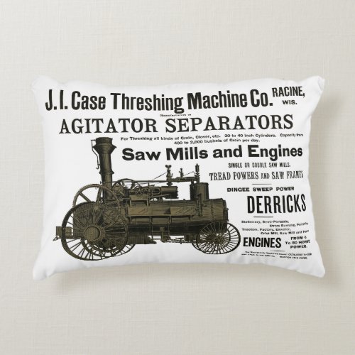 1889 Steam Traction Engine Ad Farm Tractor Farming Accent Pillow