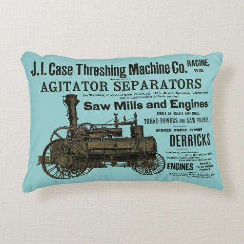 1889 Steam Traction Engine Ad Farm Tractor Farming Accent Pillow