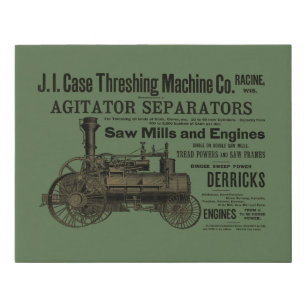 1889 Threshing Machine Steam Engine Farm Farming Faux Canvas Print