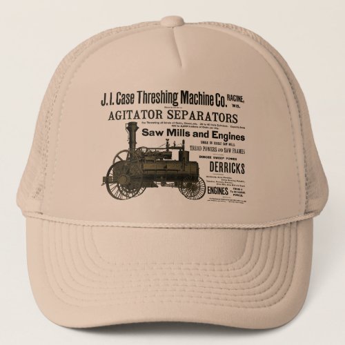 1889 Threshing Machine Steam Engine Farm Farming Trucker Hat