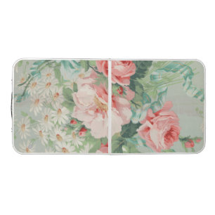 1890 British Vintage Fabric Roses & Daisies Beer Pong Table