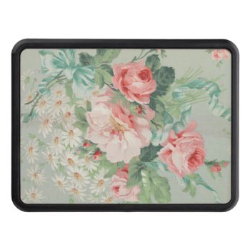 1890 British Vintage Fabric Roses & Daisies  Hitch Cover by decodesigns at Zazzle