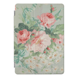 1890 British Vintage Fabric Roses & Daisies  iPad Pro Cover