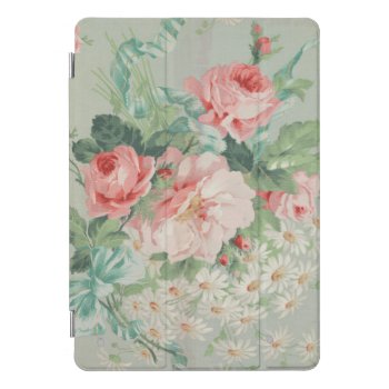 1890 British Vintage Fabric Roses & Daisies  Ipad Pro Cover by decodesigns at Zazzle