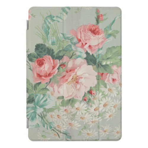 1890 British Vintage Fabric Roses  Daisies  iPad Pro Cover