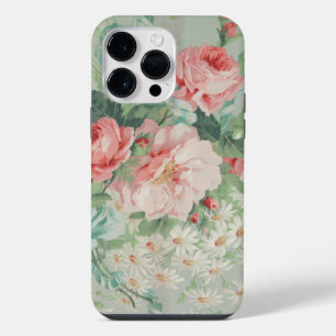 1890 British Vintage Fabric Roses & Daisies iPhone 14 Pro Max Case