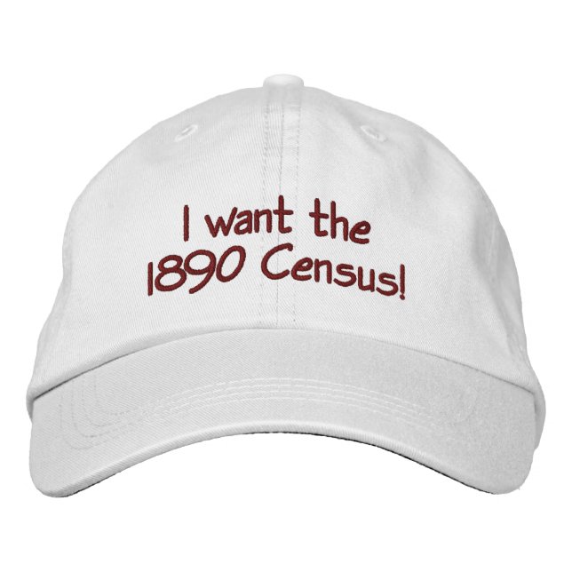 1890 Census Embroidered Baseball Cap (Front)