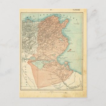 1890  French Provincial Map Tunisia Postcard by Franceimages at Zazzle
