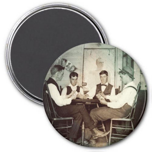 1890 Poker Game Men Gambling Cards Man Cave Photo Magnet