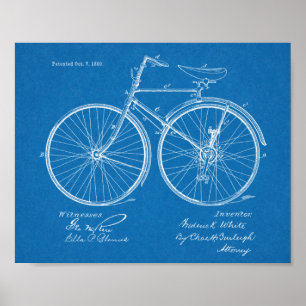 1890 Vintage Bicycle Design Patent Art Print