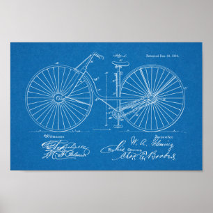 1890 Vintage Bicycle Design Patent Art Print