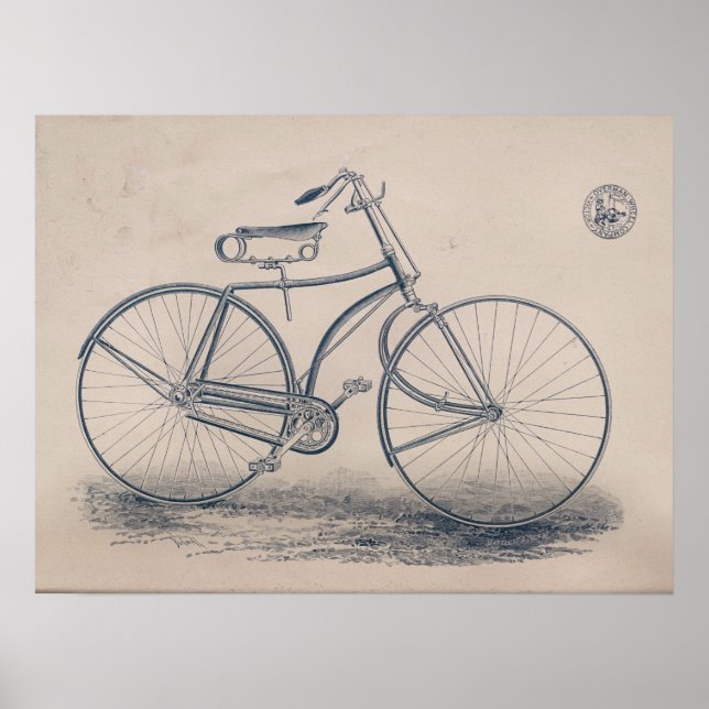 1890 Vintage Bicycle Magazine Ad Art Print (Front)