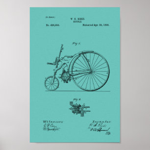1890 Vintage Bicycle Patent Print Customize