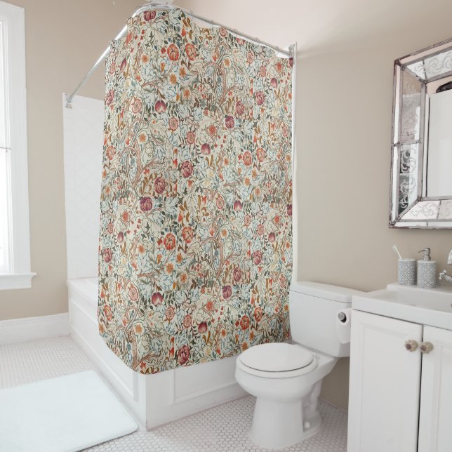 1890 Vintage William Morris Acanthus Portière Shower Curtain (In Situ)