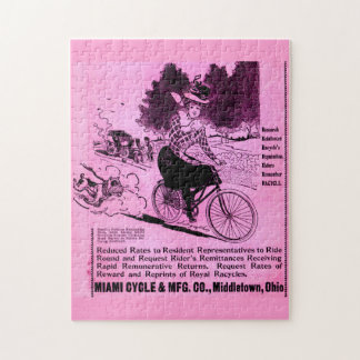 1890s bicycle ad The Racycle Jigsaw Puzzle