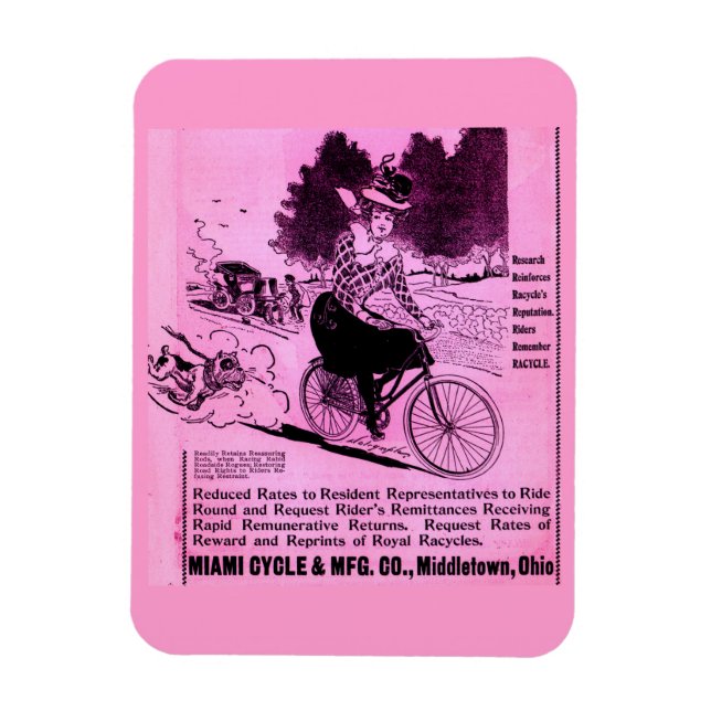 1890s bicycle ad The Racycle Magnet (Vertical)
