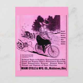 1890s bicycle ad The Racycle Postcard