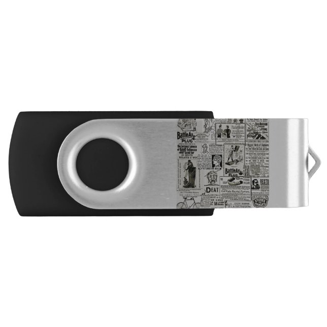 1890's Charming Victorian Newspaper Ads Men Women Flash Drive (Front)