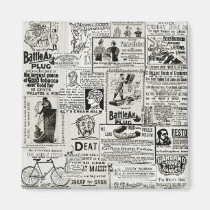 1890's Charming Victorian Newspaper Ads Men Women Magnet