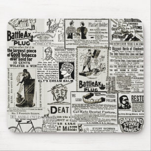 1890's Charming Victorian Newspaper Ads Men Women Mouse Pad