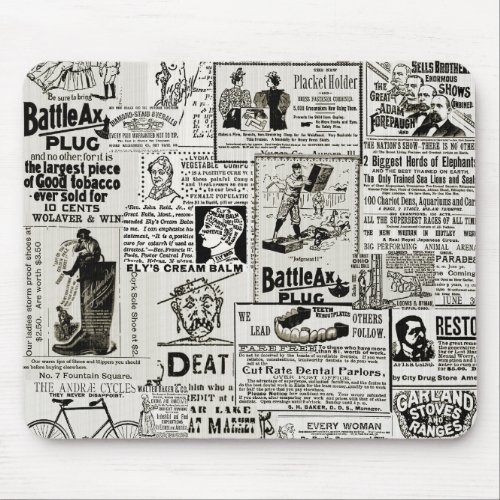 1890s Charming Victorian Newspaper Ads Men Women Mouse Pad