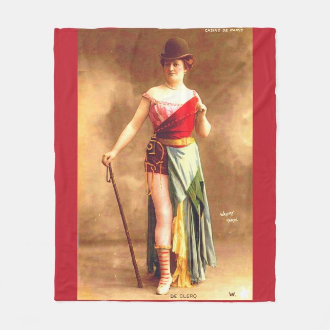 1890s De Clercq entertainer at Casino de Paris Fleece Blanket (Front)