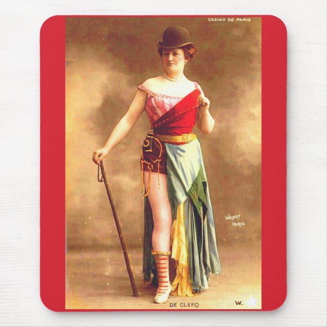 1890s De Clercq entertainer at Casino de Paris Mouse Pad (Front)