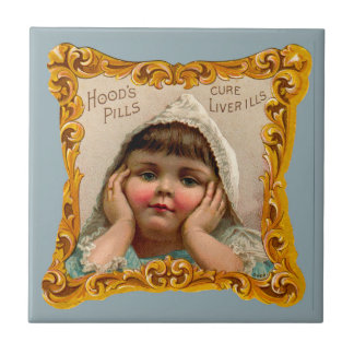 1890s Hoods Pills trade card Ceramic Tile