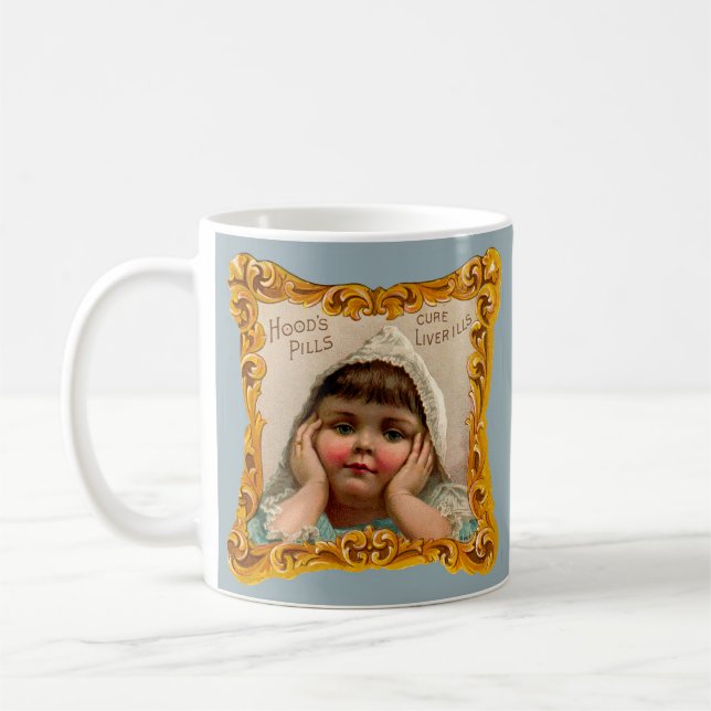 1890s Hoods Pills trade card Coffee Mug (Left)
