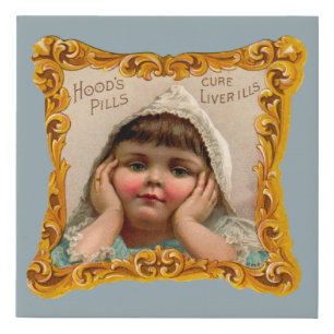 1890s Hoods Pills trade card Faux Canvas Print