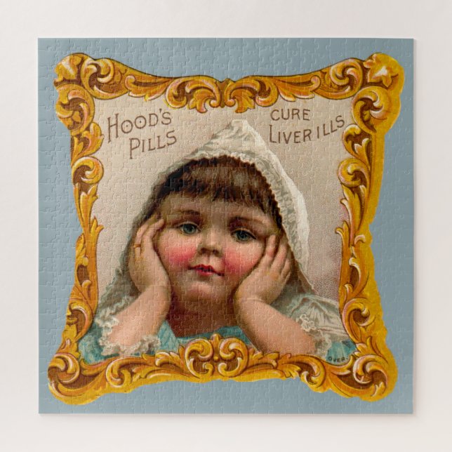 1890s Hoods Pills trade card Jigsaw Puzzle (Vertical)