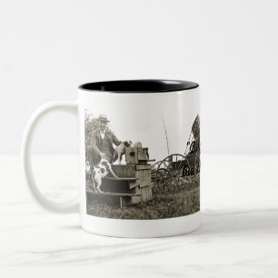 1890's JACK RUSSELL TERRIER DOG MAN LOVE PHOTO Two-Tone Coffee Mug