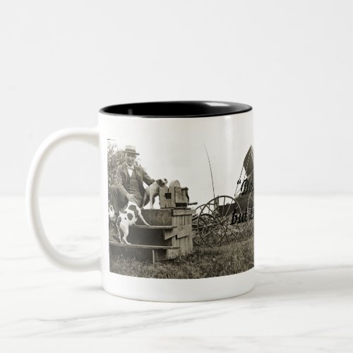 1890s JACK RUSSELL TERRIER DOG MAN LOVE PHOTO Two_Tone Coffee Mug