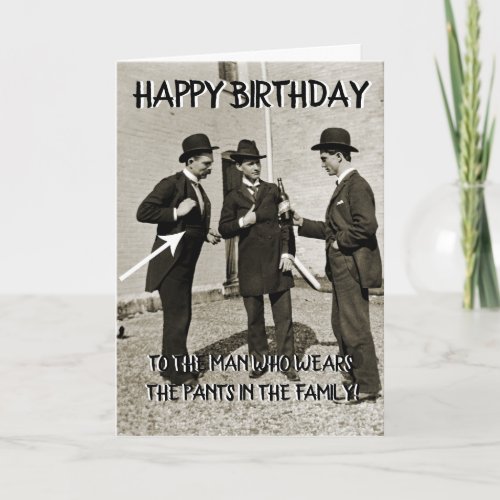 1890S MEN TOASTING WITH BEER HAPPY BIRTHDAY FUNNY CARD