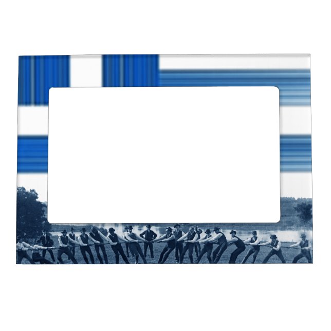 1890's Men Tug-O-War Tug of War Greece Flag Photo Magnetic Photo Frame (Front)
