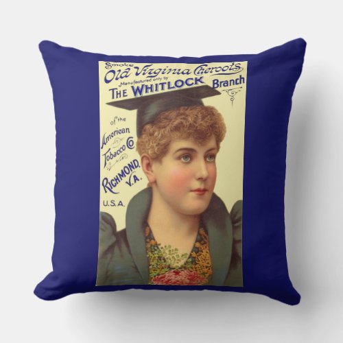 1890s Old Virginia Cheroots ad Throw Pillow