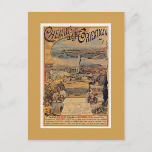 1890s Oriental railways to Constantinople travel Postcard