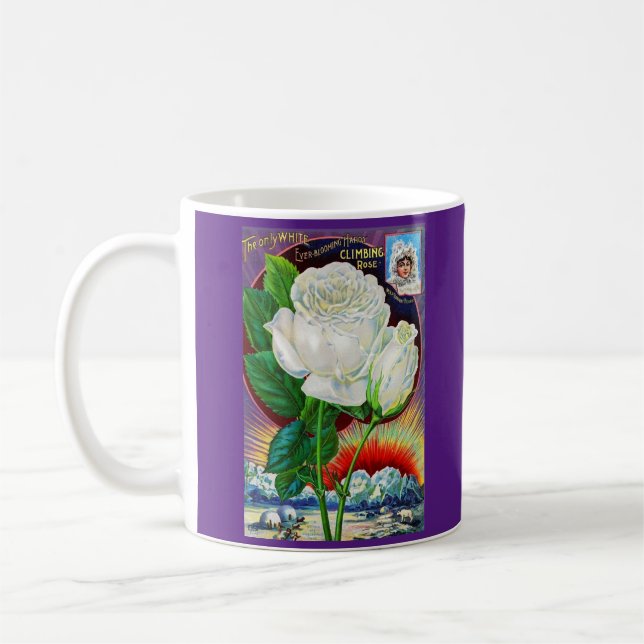1890s rose catalog illustration White Rose Coffee Mug (Left)