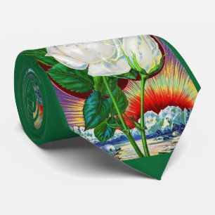 1890s rose catalog White Rose print Neck Tie
