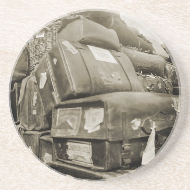 1890's TRAVEL LUGGAGE TEAMSTER WAGON SUITCASE Coaster (Front)