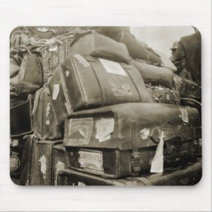 1890's TRAVEL LUGGAGE TEAMSTER WAGON SUITCASE Mouse Pad