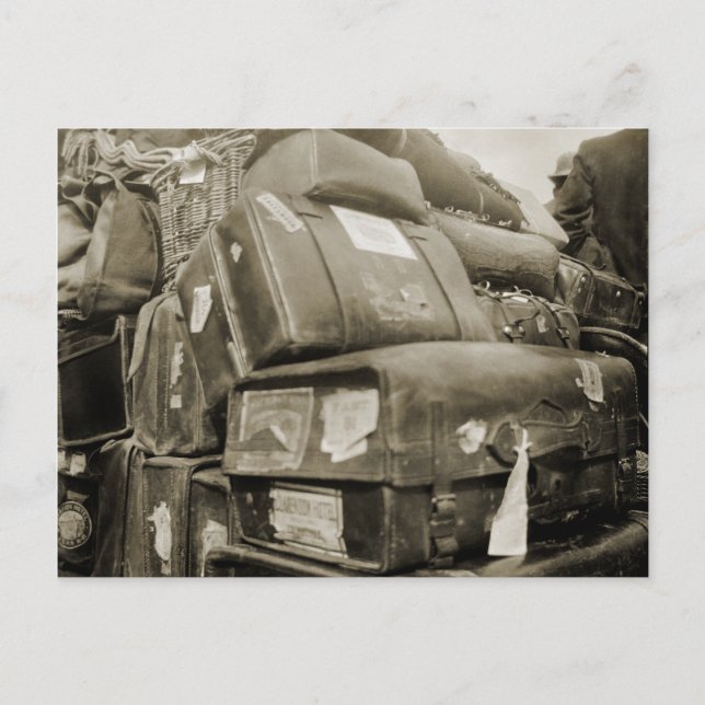 1890's TRAVEL LUGGAGE TEAMSTER WAGON SUITCASE Postcard (Front)