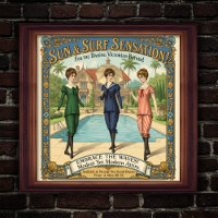 1890s Victorian Swimwear Advertisement Poster