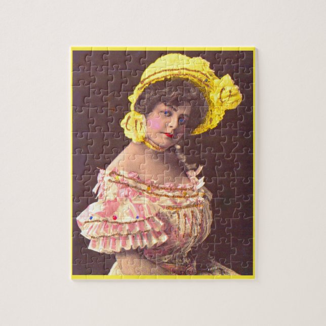 1890s woman in frilly attire jigsaw puzzle (Vertical)