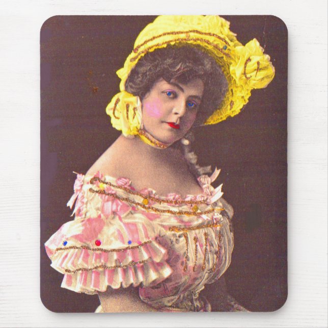 1890s woman in frilly attire mouse pad (Front)
