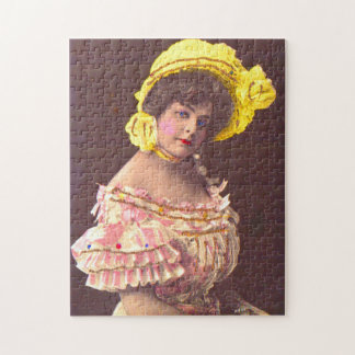 1890s woman in frilly attire print jigsaw puzzle