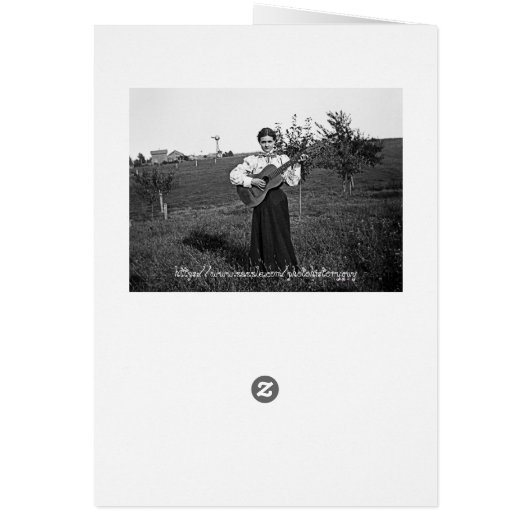 1890's Woman with Guitar Photo Strum Me! Your text (Back)